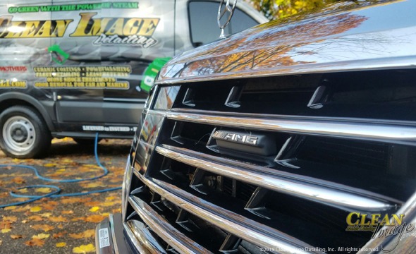 Mobile Detailing: Mercedes AMG grille and Clean Image van.