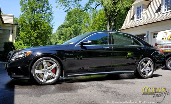 Mobile Detailing: Black Mercedes S550 AMG after full service detailing.