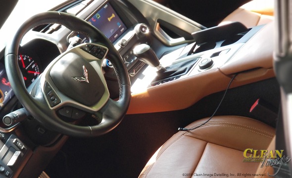 Black and tan Corvette interior perfect again.