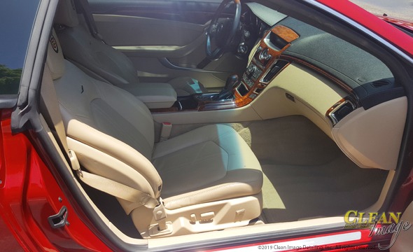 Red Cadillac interior all cleaned and ready to go!