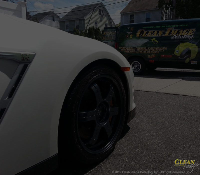 White Nissan GTR after a fresh detailing.