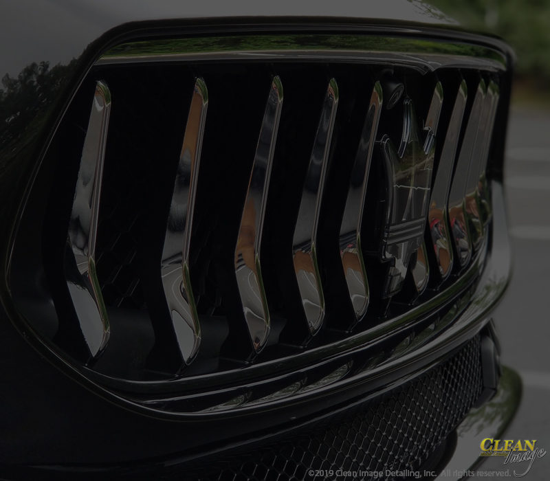Maserati grille shining.